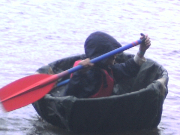 Guides try Sailing a Coracle