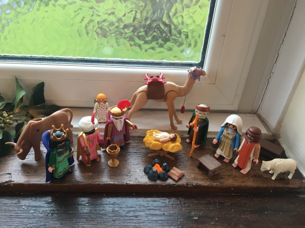 nativity made from LEGO figures